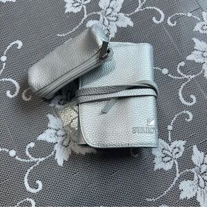 Swarovski Crystal Remix Silver  Roll Up Travel Jewelry Pouch